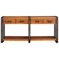 Produktbild för Konsolbord 2 pcs Brun 161 x 33 x 75 cm Massivt Akaciaträ