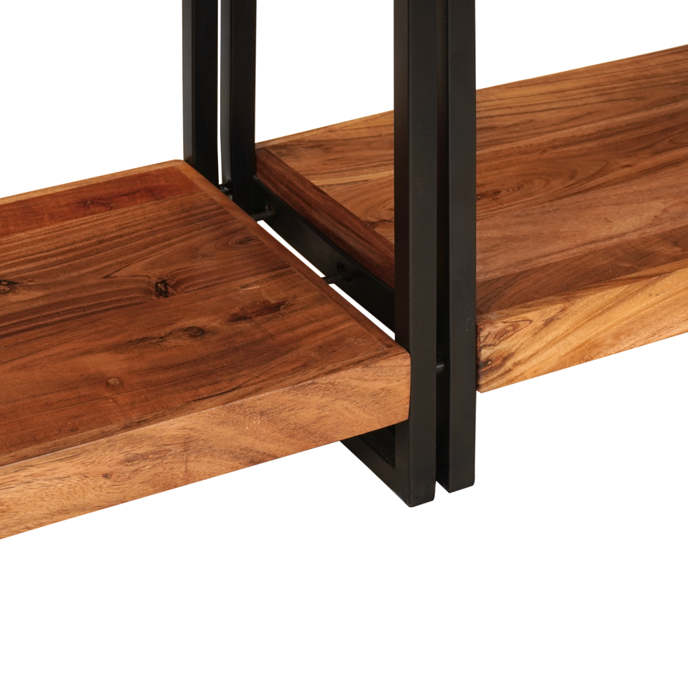 Produktbild för Konsolbord 2 pcs Brun 161 x 33 x 75 cm Massivt Akaciaträ