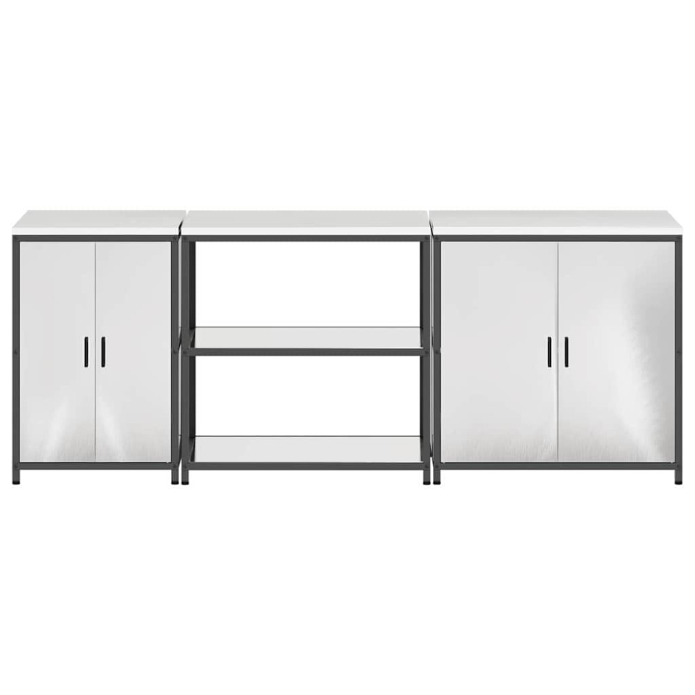 Produktbild för Köksförvaringsset HATTEM 3 pcs Silver Rostfritt stål