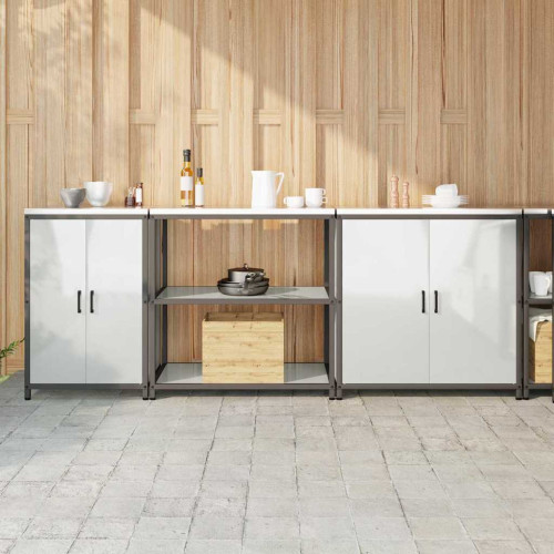 vidaXL Köksförvaringsset HATTEM 3 pcs Silver Galvaniserat stål