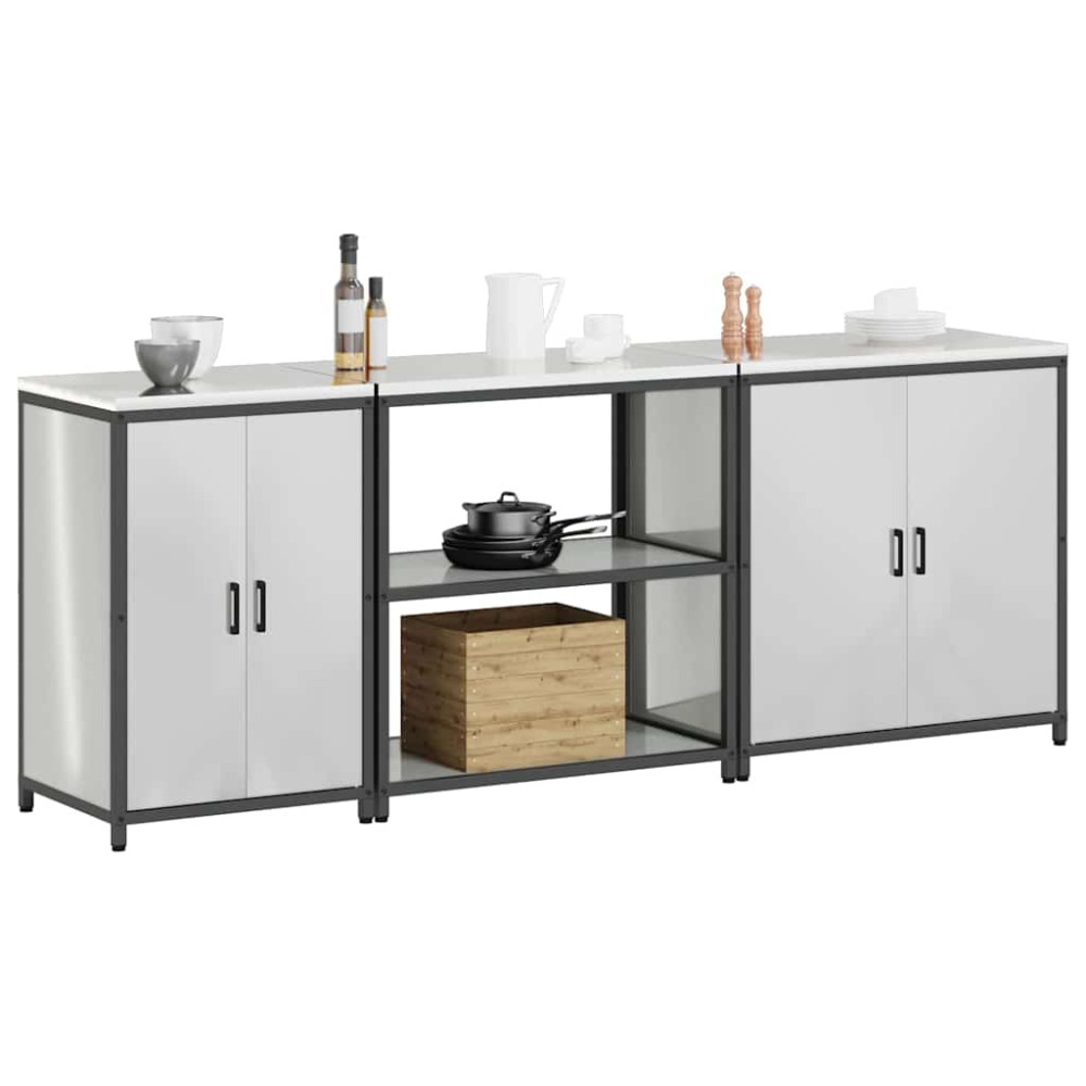 Produktbild för Köksförvaringsset HATTEM 3 pcs Silver Galvaniserat stål