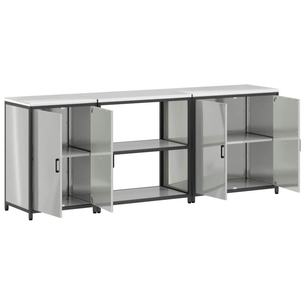 Produktbild för Köksförvaringsset HATTEM 3 pcs Silver Galvaniserat stål