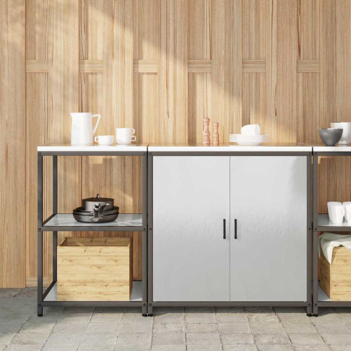 vidaXL Köksförvaringsset HATTEM 2 pcs Silver Rostfritt stål