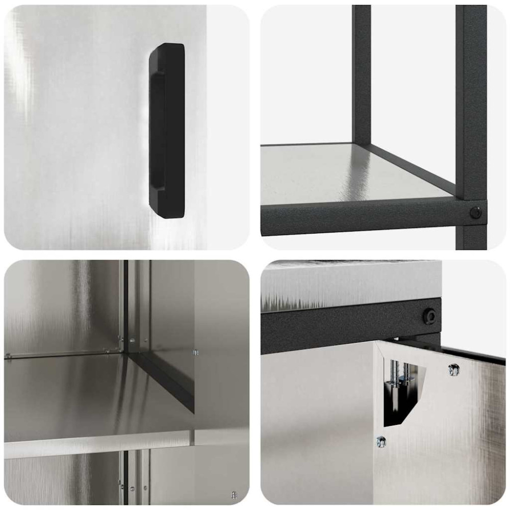 Produktbild för Köksförvaringsset HATTEM 2 pcs Silver Rostfritt stål