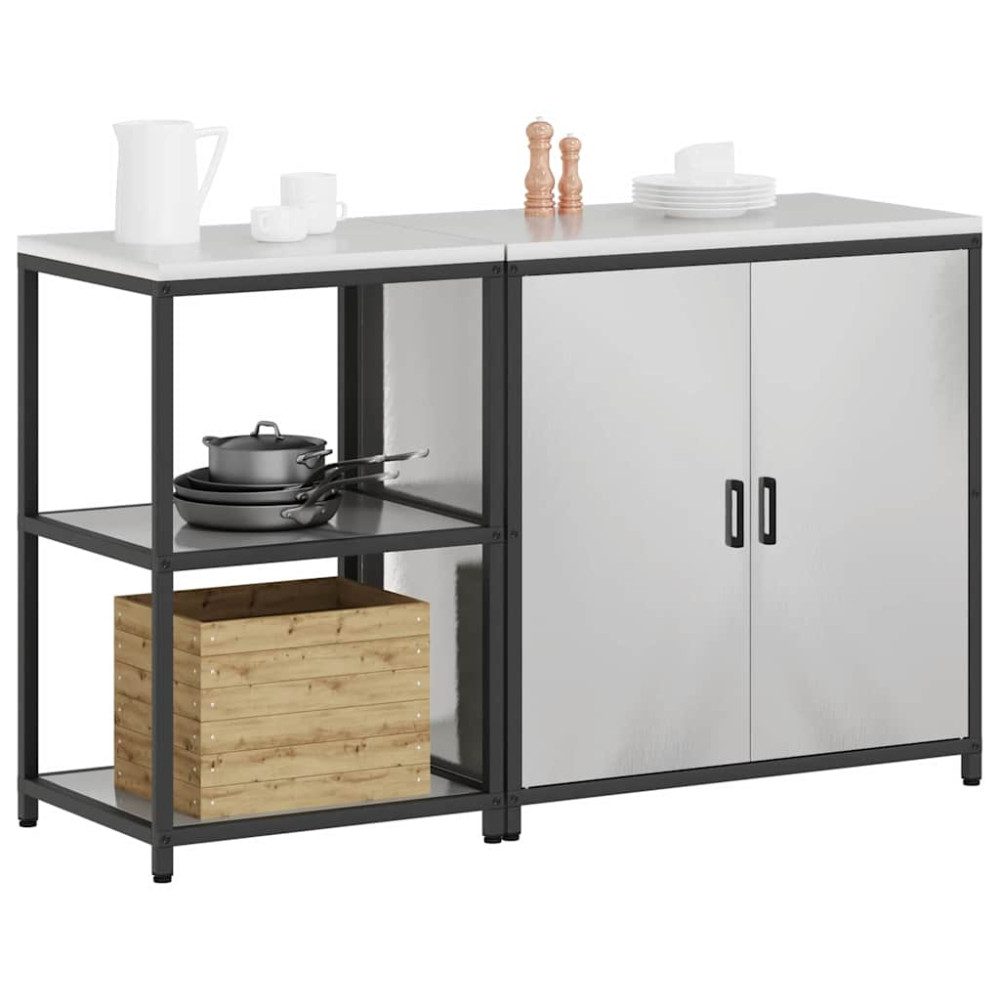 Produktbild för Köksförvaringsset HATTEM 2 pcs Silver Rostfritt stål