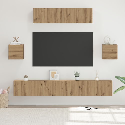 vidaXL TV-bänkset 7 pcs Artisan Ek Konstruerat trä