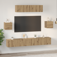 Produktbild för TV-bänkset 7 pcs Artisan Ek Konstruerat trä