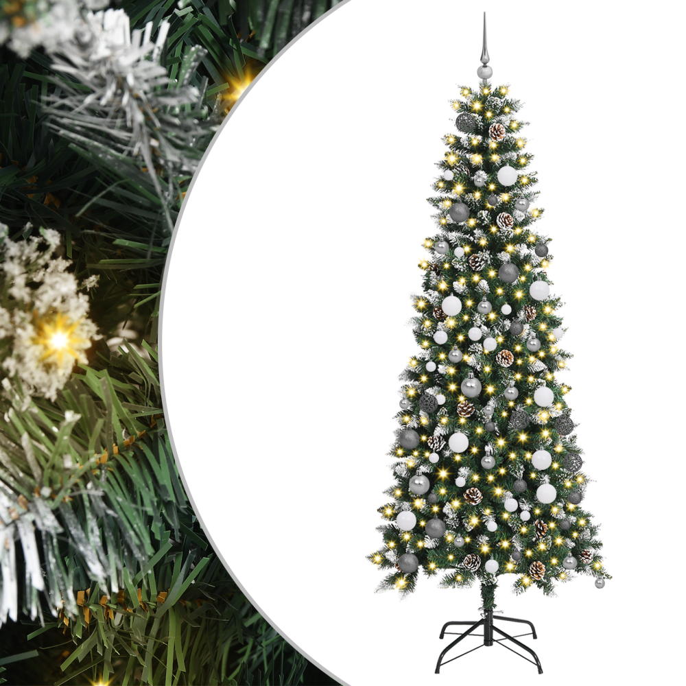 Produktbild för Konstgjord julgran Grön 210 cm PVC och Plast och Stål