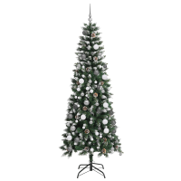 Produktbild för Konstgjord julgran Grön 210 cm PVC och Plast och Stål