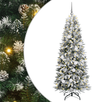 Produktbild för Konstgjord julgran Vit 180 cm PVC, Plast, Stål och PE