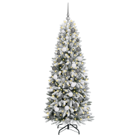 Produktbild för Konstgjord julgran Vit 180 cm PVC, Plast, Stål och PE