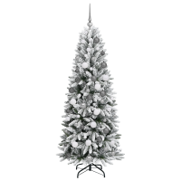 Produktbild för Konstgjord julgran Vit 180 cm PVC, Plast, Stål och PE