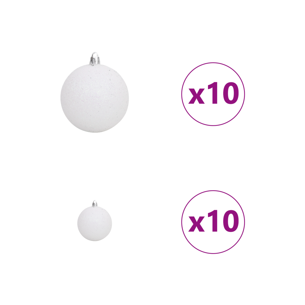 Produktbild för Konstgjord julgran Vit 180 cm PVC, Plast, Stål och PE