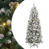 Produktbild för Konstgjord julgran Vit 210 cm PVC, Plast, Stål och PE
