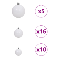Produktbild för Konstgjord julgran Vit 180 cm PVC och Metall och Plast