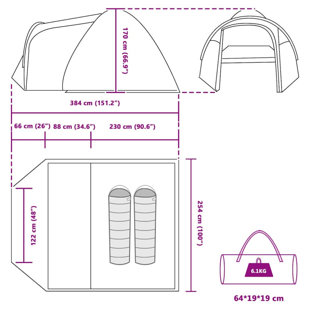 Produktbild för Dome Tält Kupol med tak med lagring Blå 384 x 254 x 170 cm