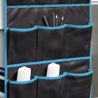 Produktbild för Förvaringspåse med lagring Svart och blå 125 x 48 cm oxford