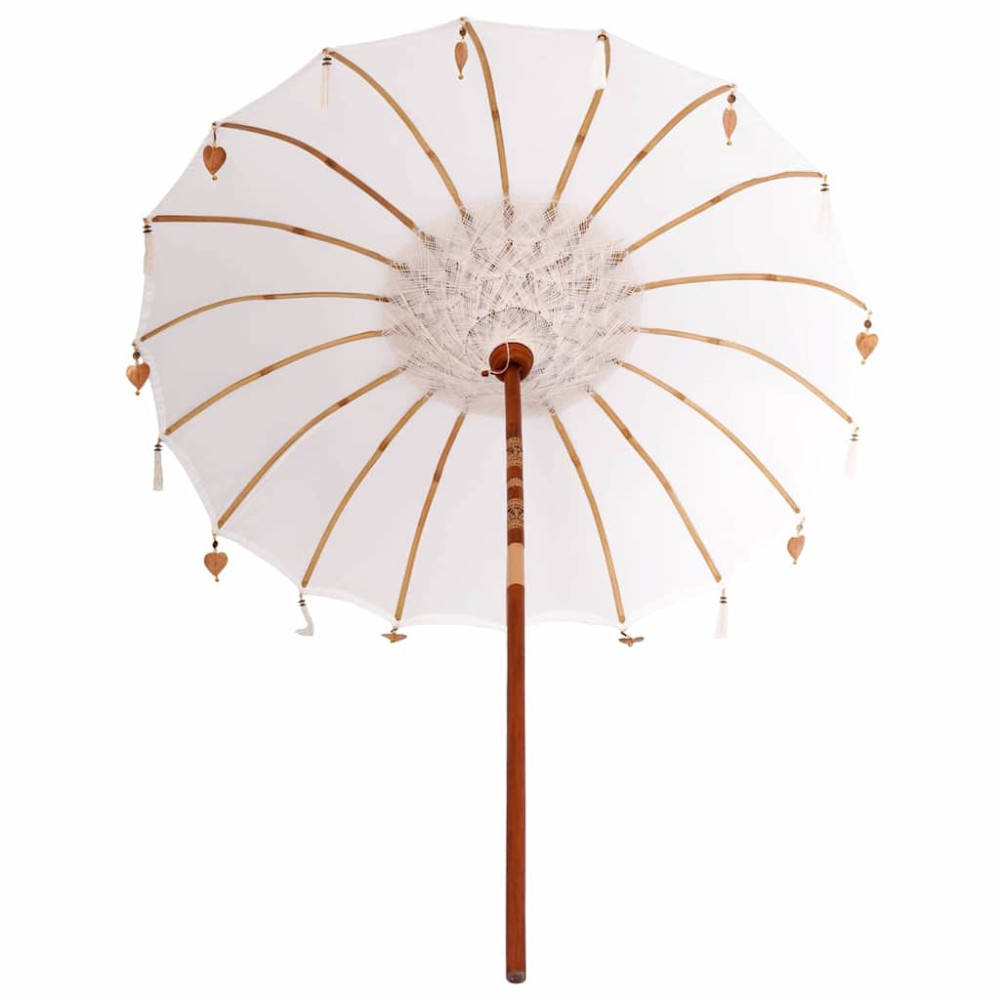 Produktbild för Balinesisk Parasol Kräm 190 x 190 x 260 cm Bomull
