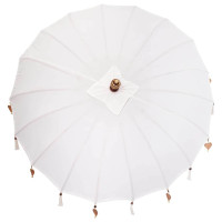 Produktbild för Balinesisk Parasol Kräm 190 x 190 x 260 cm Bomull