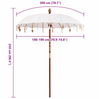 Produktbild för Balinesisk Parasol Kräm 190 x 190 x 260 cm Bomull