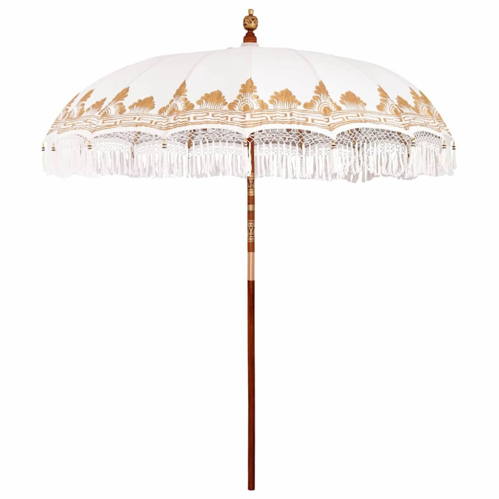 Produktbild för Balinesisk Parasol Kräm 215 x 215 x 260 cm Bomull