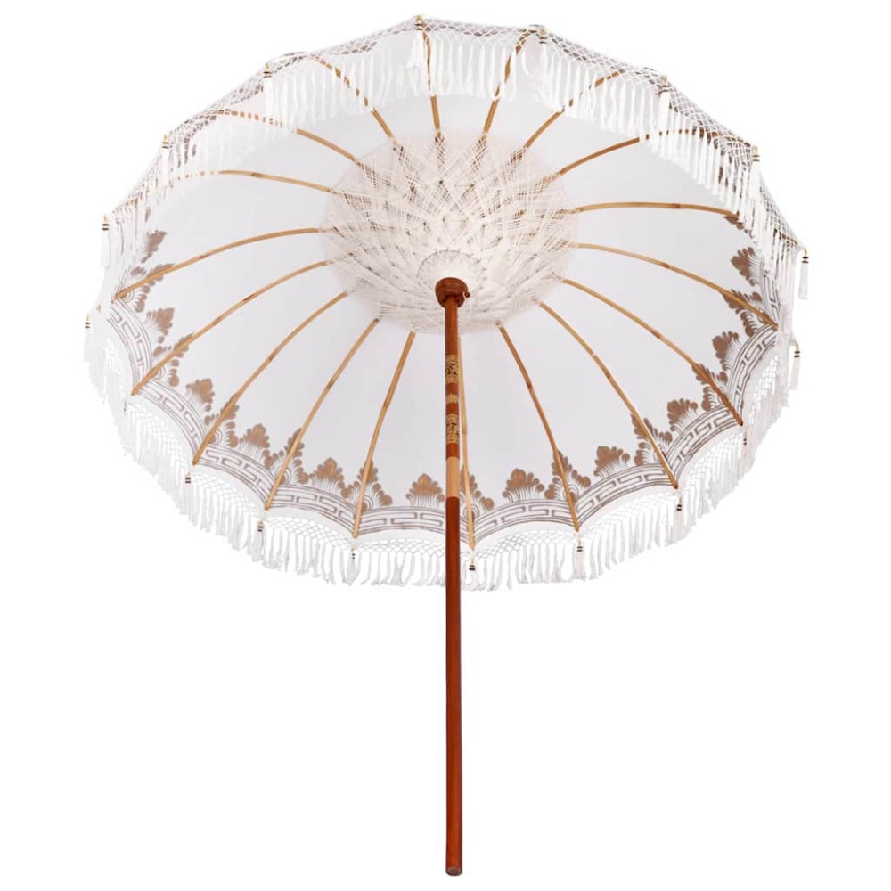 Produktbild för Balinesisk Parasol Kräm 215 x 215 x 260 cm Bomull