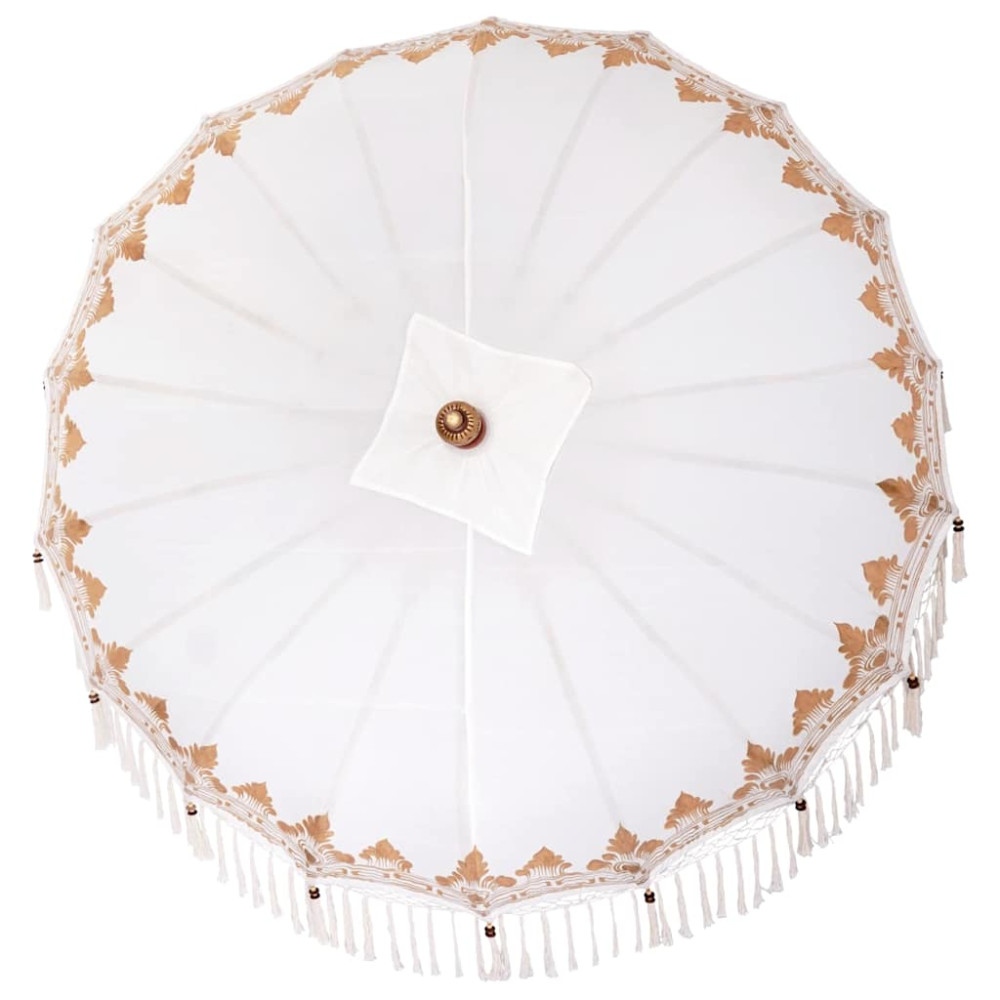 Produktbild för Balinesisk Parasol Kräm 215 x 215 x 260 cm Bomull
