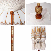 Produktbild för Balinesisk Parasol Kräm 215 x 215 x 260 cm Bomull