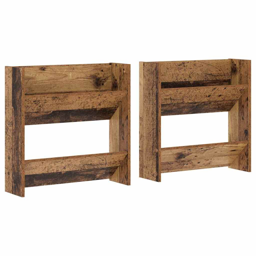 Produktbild för Skoskåp 2 pcs Gammalt trä 60 x 18 x 60 cm Konstruerat trä