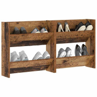 Produktbild för Skoskåp 2 pcs Gammalt trä 60 x 18 x 60 cm Konstruerat trä