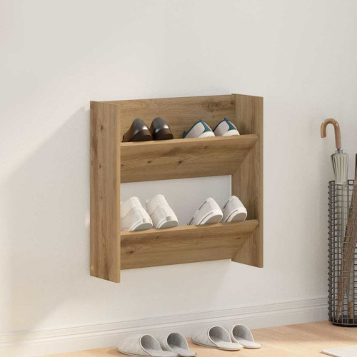 vidaXL Skoskåp med hylla Artisan Ek 60 x 18 x 60 cm Konstruerat trä