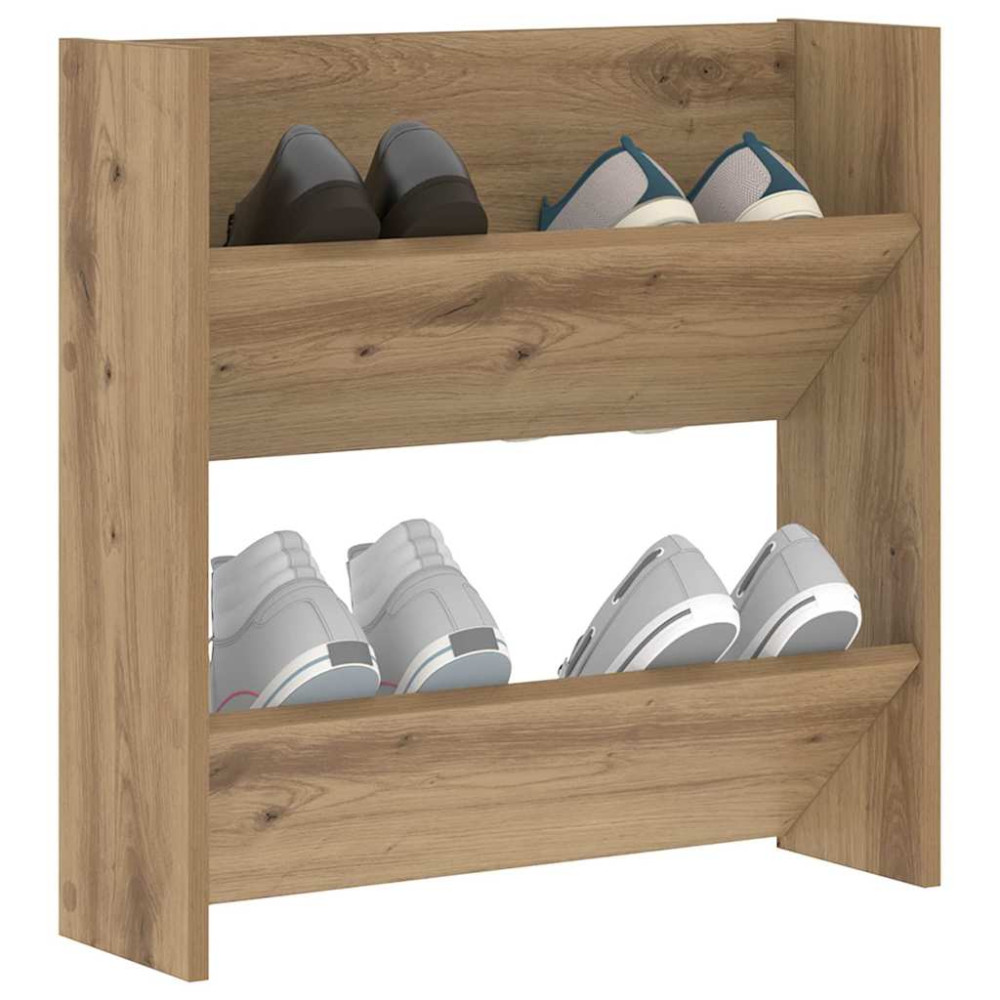 Produktbild för Skoskåp med hylla Artisan Ek 60 x 18 x 60 cm Konstruerat trä