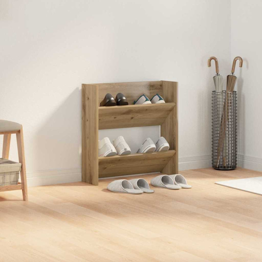 Produktbild för Skoskåp med hylla Artisan Ek 60 x 18 x 60 cm Konstruerat trä
