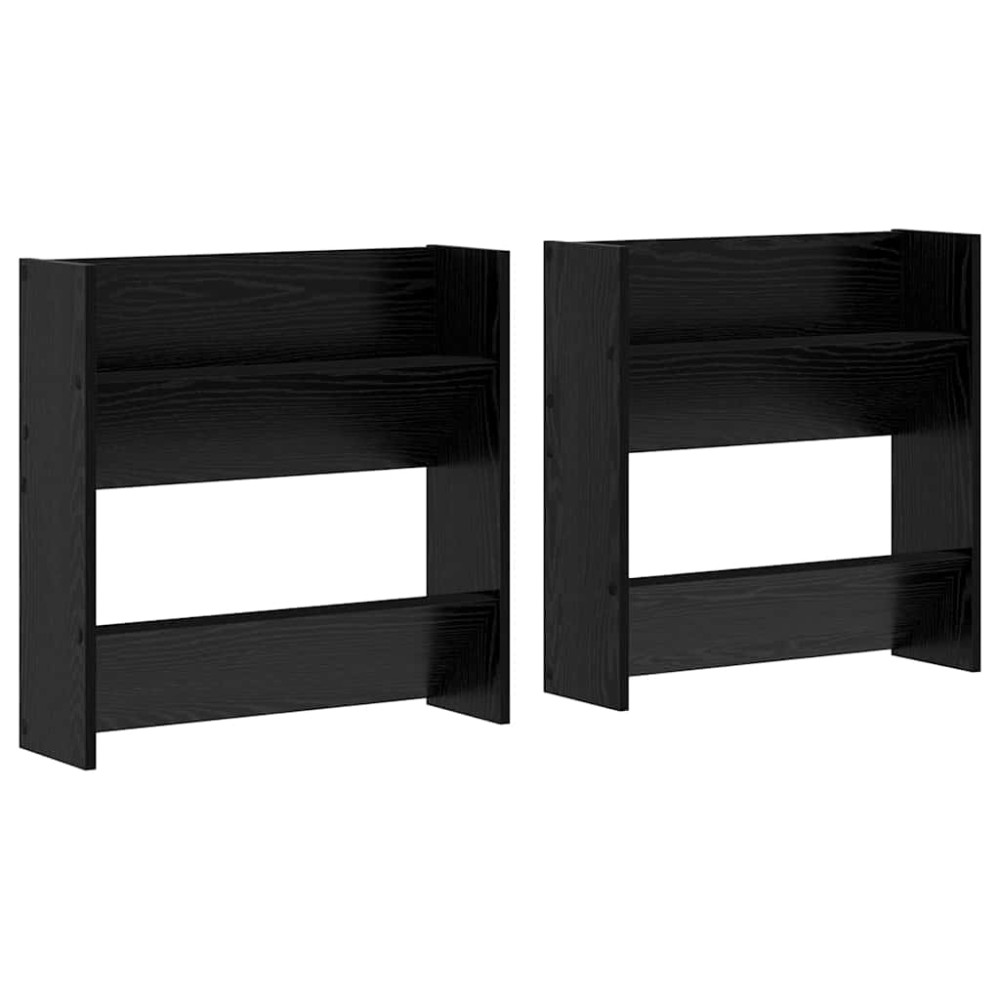 Produktbild för Skoskåp 2 pcs Svart Ek 60 x 18 x 60 cm Konstruerat trä