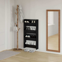 Produktbild för Skoskåp 2 pcs Svart Ek 60 x 18 x 60 cm Konstruerat trä