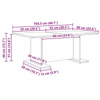 Produktbild för Kaffeebord artisan ek 103.5 x 60 x 40 cm Konstruerat trä