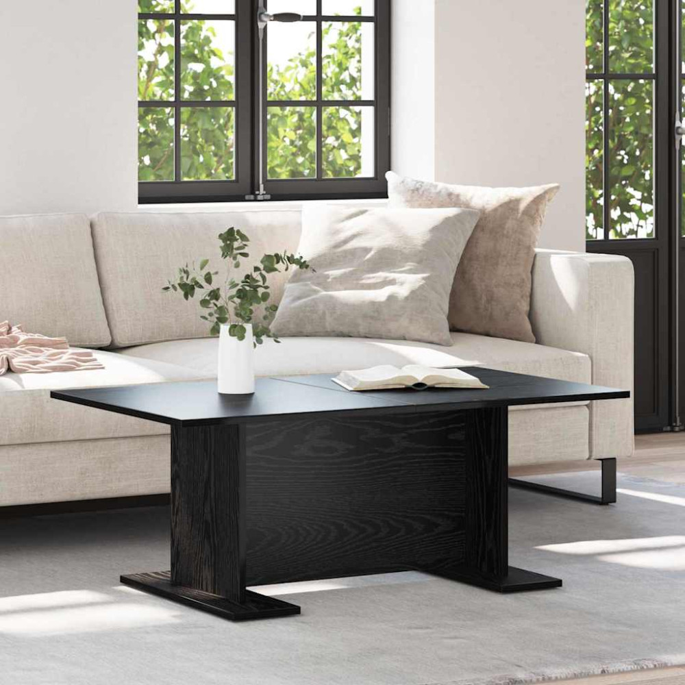 Produktbild för Kaffeebord Svart ek 103.5 x 60 x 40 cm Konstruerat trä