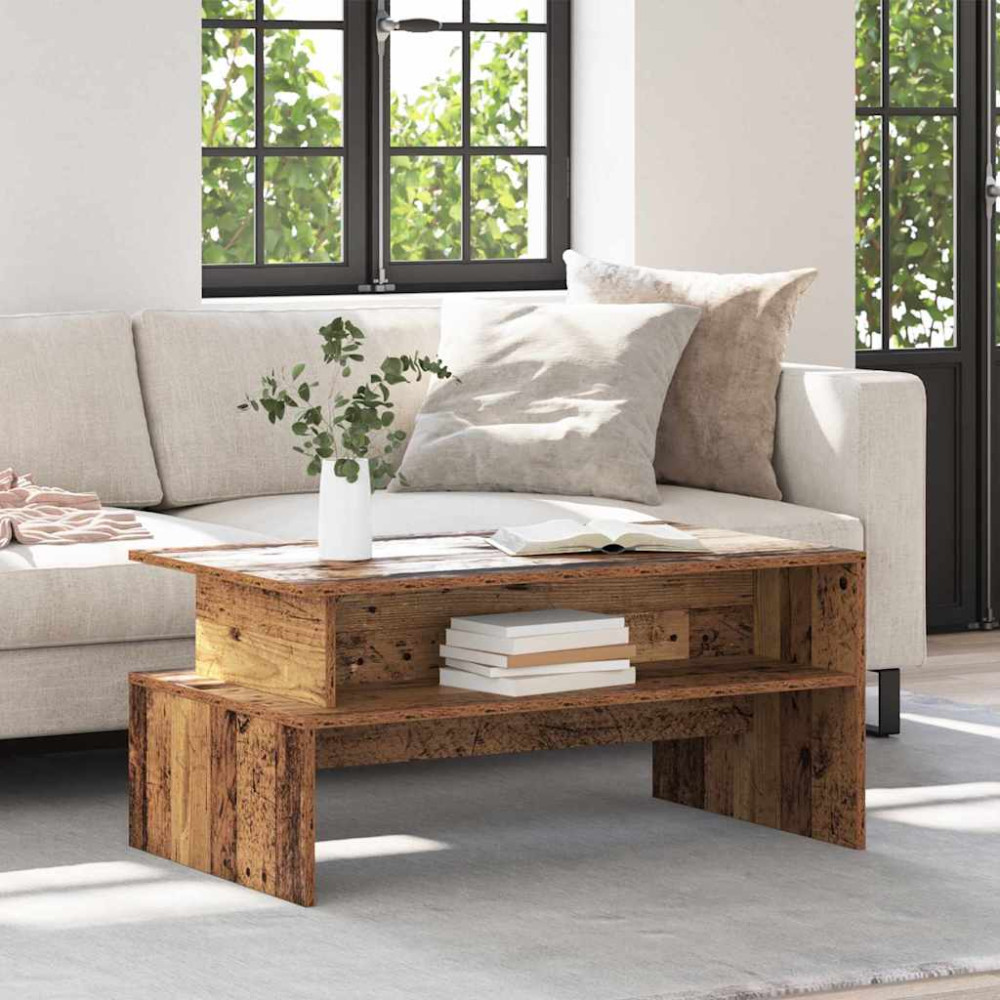 Produktbild för Kaffeebord Gammalt trä 90 x 55 x 42,5 cm Konstruerat trä
