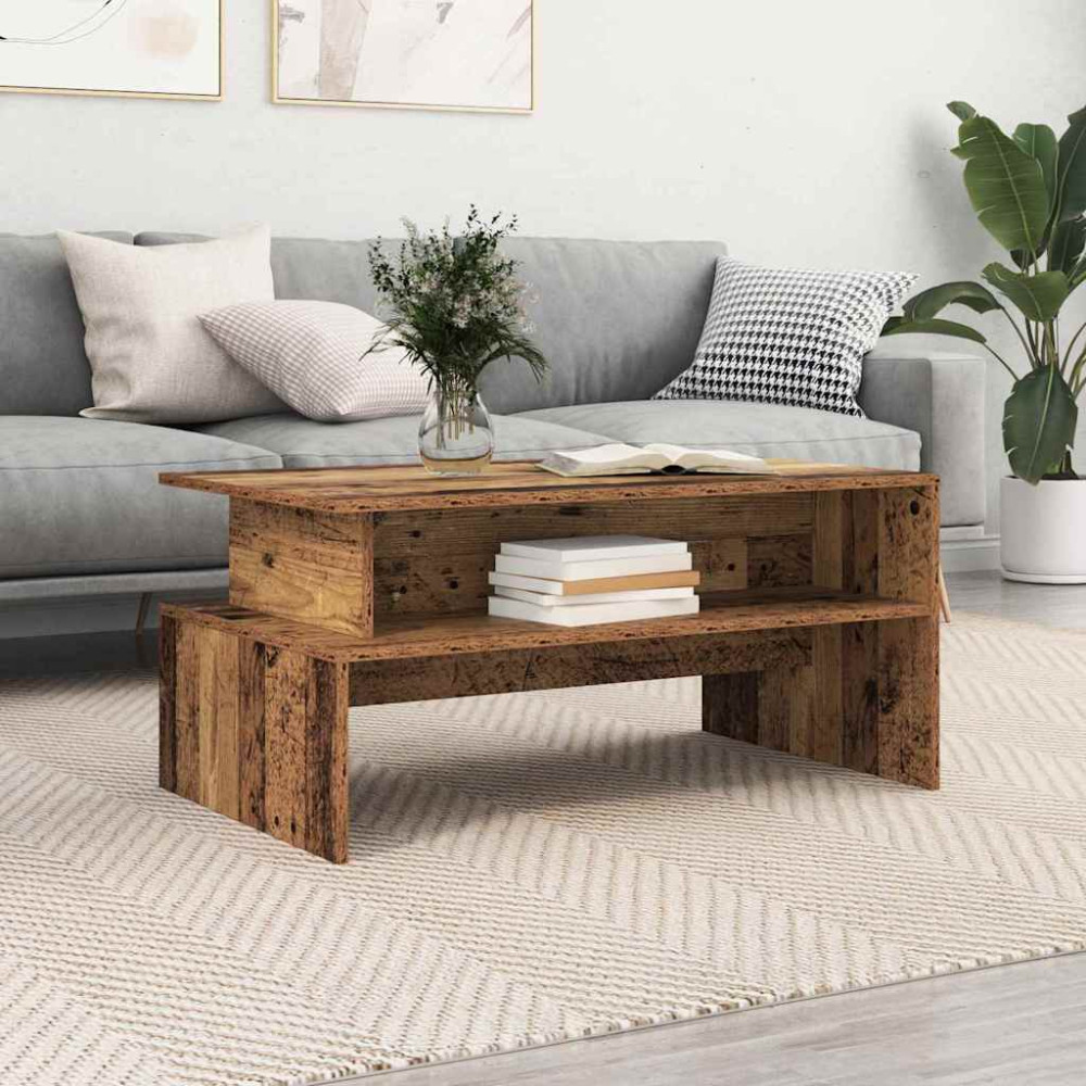 Produktbild för Kaffeebord Gammalt trä 90 x 55 x 42,5 cm Konstruerat trä