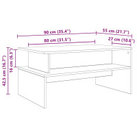 Produktbild för Kaffeebord Artisan Ek 90 x 55 x 42,5 cm Konstruerat trä