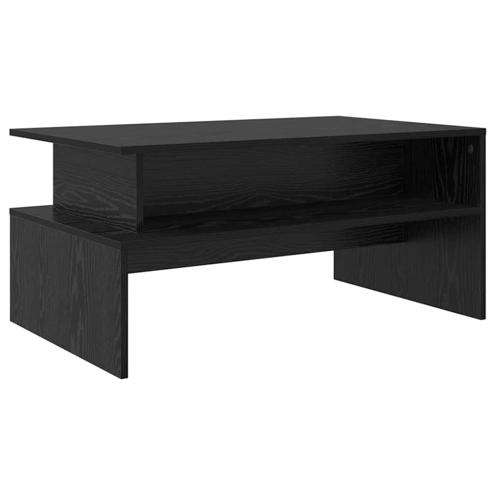 Produktbild för Kaffeebord Svart Ek 90 x 55 x 42,5 cm Konstruerat trä