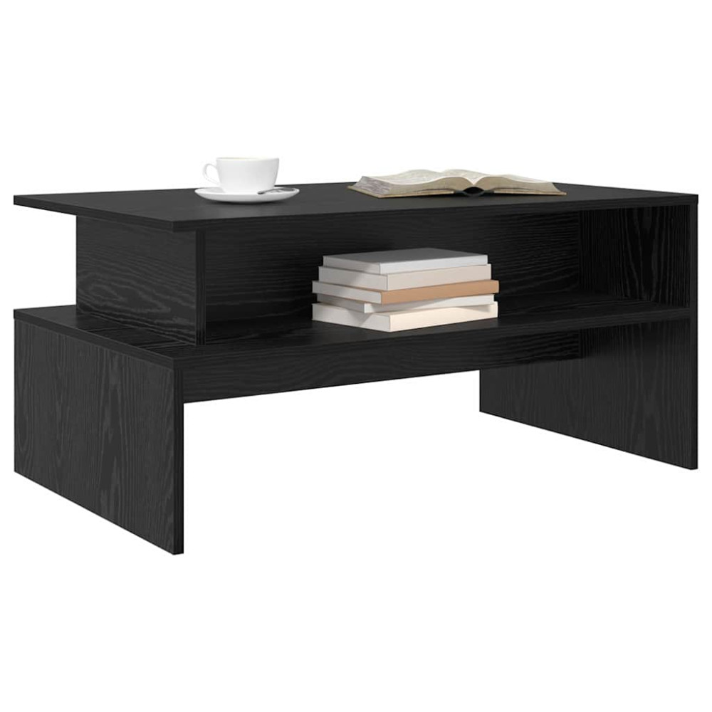 Produktbild för Kaffeebord Svart Ek 90 x 55 x 42,5 cm Konstruerat trä