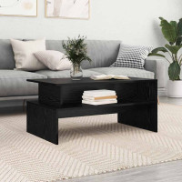 Produktbild för Kaffeebord Svart Ek 90 x 55 x 42,5 cm Konstruerat trä