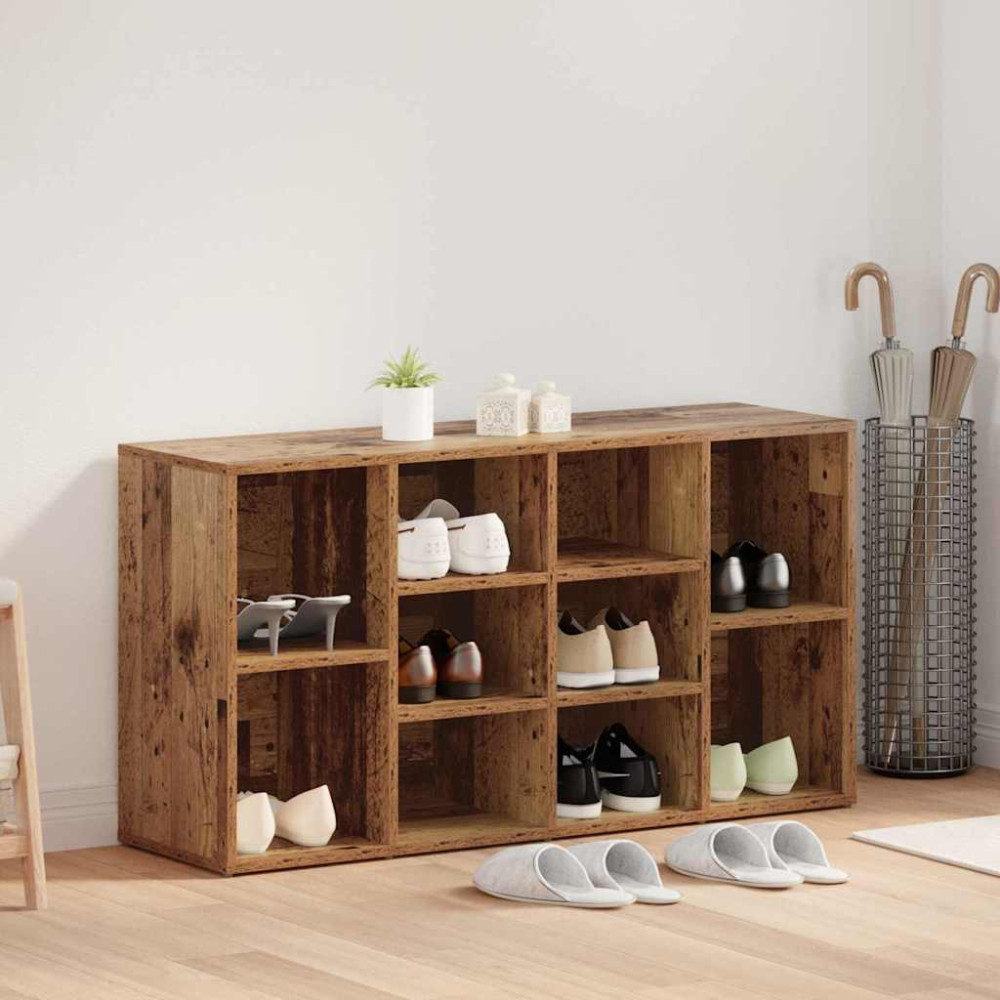 Produktbild för Skobänk Gammalt trä 103 x 30 x 54,5 cm Konstruerat trä