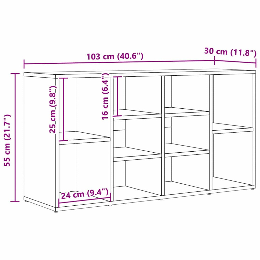 Produktbild för Skobänk Gammalt trä 103 x 30 x 54,5 cm Konstruerat trä