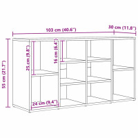 Produktbild för Skobänk med hylla Artisan Ek 103 x 30 x 54,5 cm Konstruerat trä