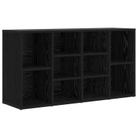 Produktbild för Skobänk med hylla Svart Ek 103 x 30 x 54,5 cm Konstruerat trä