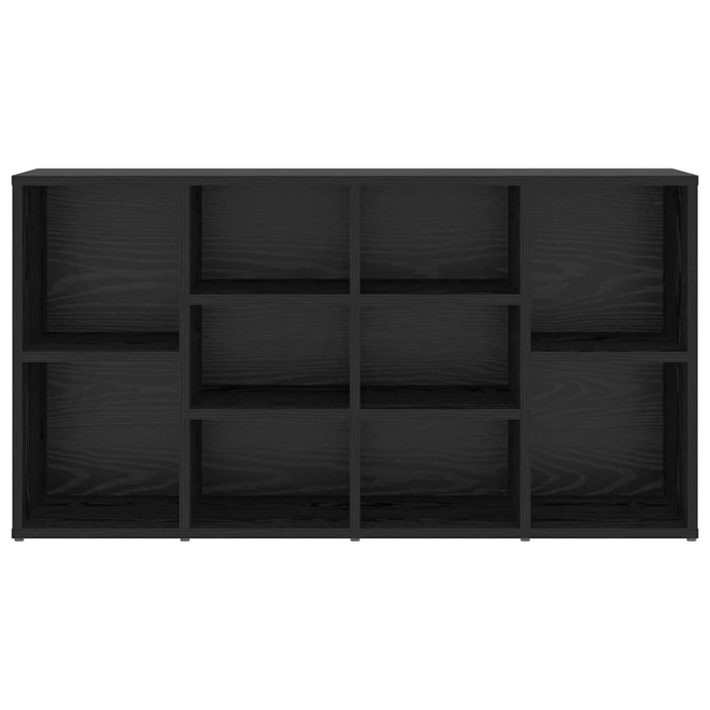 Produktbild för Skobänk med hylla Svart Ek 103 x 30 x 54,5 cm Konstruerat trä