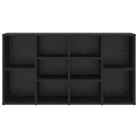 Produktbild för Skobänk med hylla Svart Ek 103 x 30 x 54,5 cm Konstruerat trä