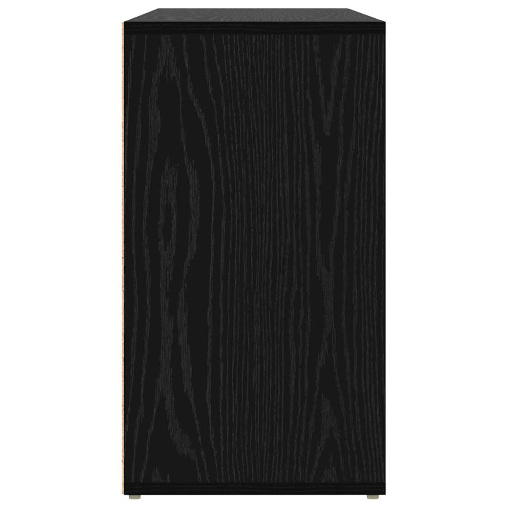 Produktbild för Skobänk med hylla Svart Ek 103 x 30 x 54,5 cm Konstruerat trä